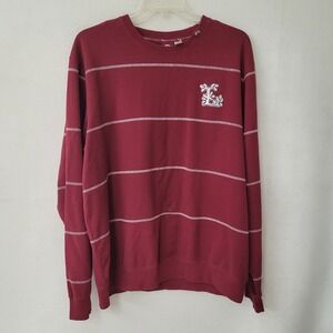 LRG Sweatshirt Mens 2XL Burgundy Contrast Stitch Embroidered Logo Crewneck